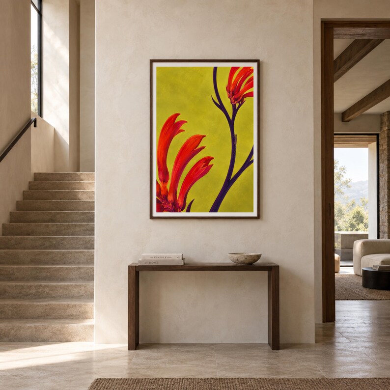 Follow We R Native Kangaroo Paw Wall Art, Australian Native Botanical Print, Digital ...
