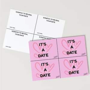 Cartes postales imprimables pour un rendez-vous romantique à gratter | Activité amusante en couple | Téléchargement instantané | Cadeau romantique DIY pour lui ou elle | Romance | Amour | Insolite