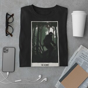 Bigfoot Tarot t-shirt Big foot as the Hermit Tarot card cryptid tarot cryptozoology tshirt