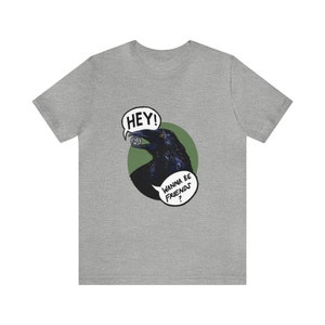 Friendly Raven brings you a gift! Raven T-shirt, corvid, crow, bird shirt image 3