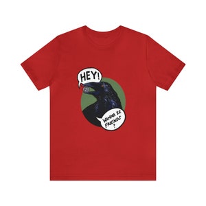 Friendly Raven brings you a gift! Raven T-shirt, corvid, crow, bird shirt image 8