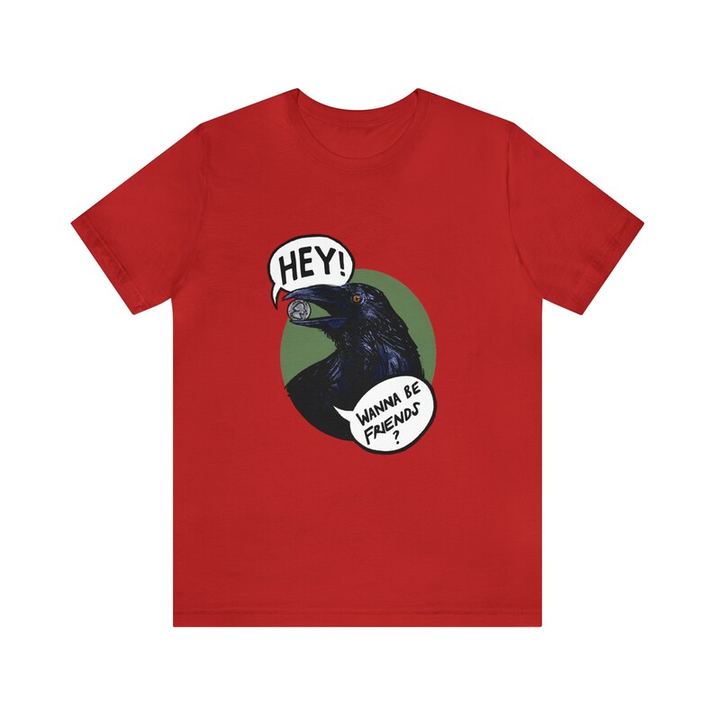 Friendly Raven brings you a gift! Raven T-shirt, corvid, crow, bird shirt image 8
