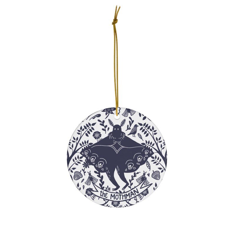 Ceramic Ornament the Mothman - holiday decoration cryptid themed image 2