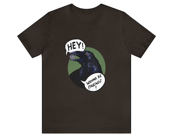 ¡Friendly Raven te trae un regalo! Camiseta de cuervo, corvid, cuervo, camiseta de pájaro.