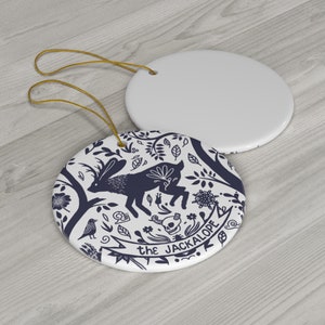 Ceramic Ornament the Jackalope - holiday decoration cryptic themed