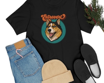 Extrovert T-shirt Husky shusky Shepherd dog t-shirt Animal t-shirt Dog t-shirt Dog lover gift Extrovert gift
