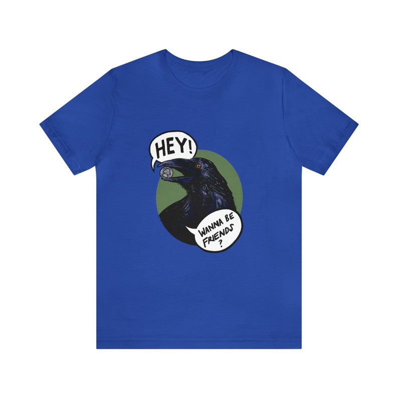 Friendly Raven brings you a gift! Raven T-shirt, corvid, crow, bird shirt image 9