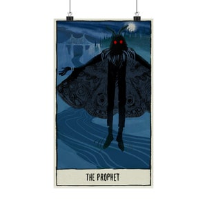 Mothman Tarot poster - The prophet - spooky cryptid wall art 10&quot; x 17&quot;