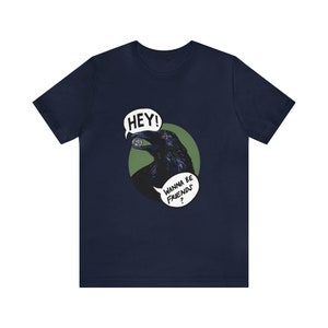 Friendly Raven brings you a gift! Raven T-shirt, corvid, crow, bird shirt image 7