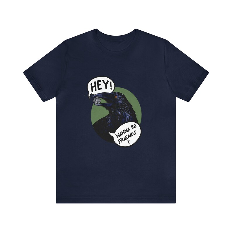 Friendly Raven brings you a gift! Raven T-shirt, corvid, crow, bird shirt image 7