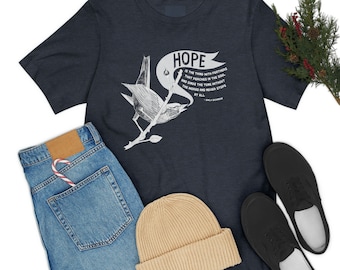 Hope is the thing with feathers Emily Dickinson poem t-shirt gift for writer gift for poet poetry t-shirt