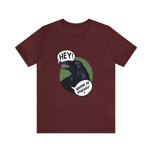 Friendly Raven brings you a gift! Raven T-shirt, corvid, crow, bird shirt image 6