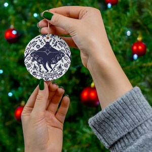 Ceramic Ornament the Mothman - holiday decoration cryptid themed image 3