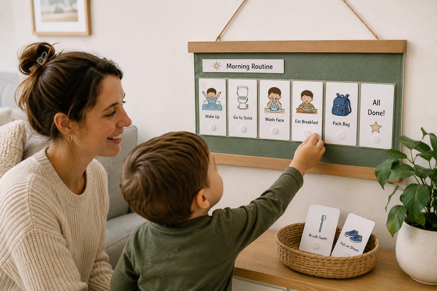 Basic Routine For Sned Autism Visual Schedule Cards Printable — Daily Routine Chart for ...