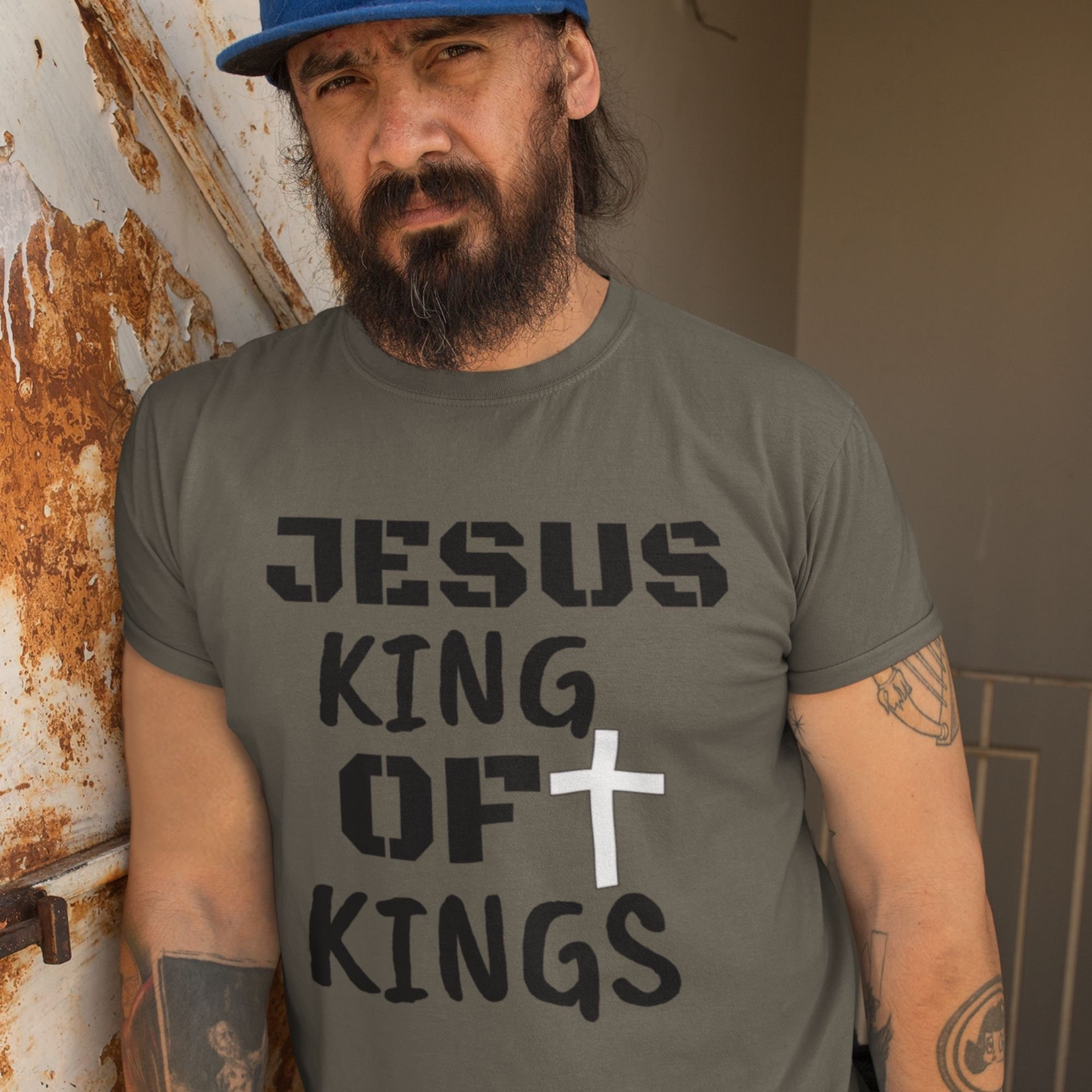 Jesus King of Kings Christian Tshirt, Plus Size Unisex Tshirt, Matching Couples Jesus is King