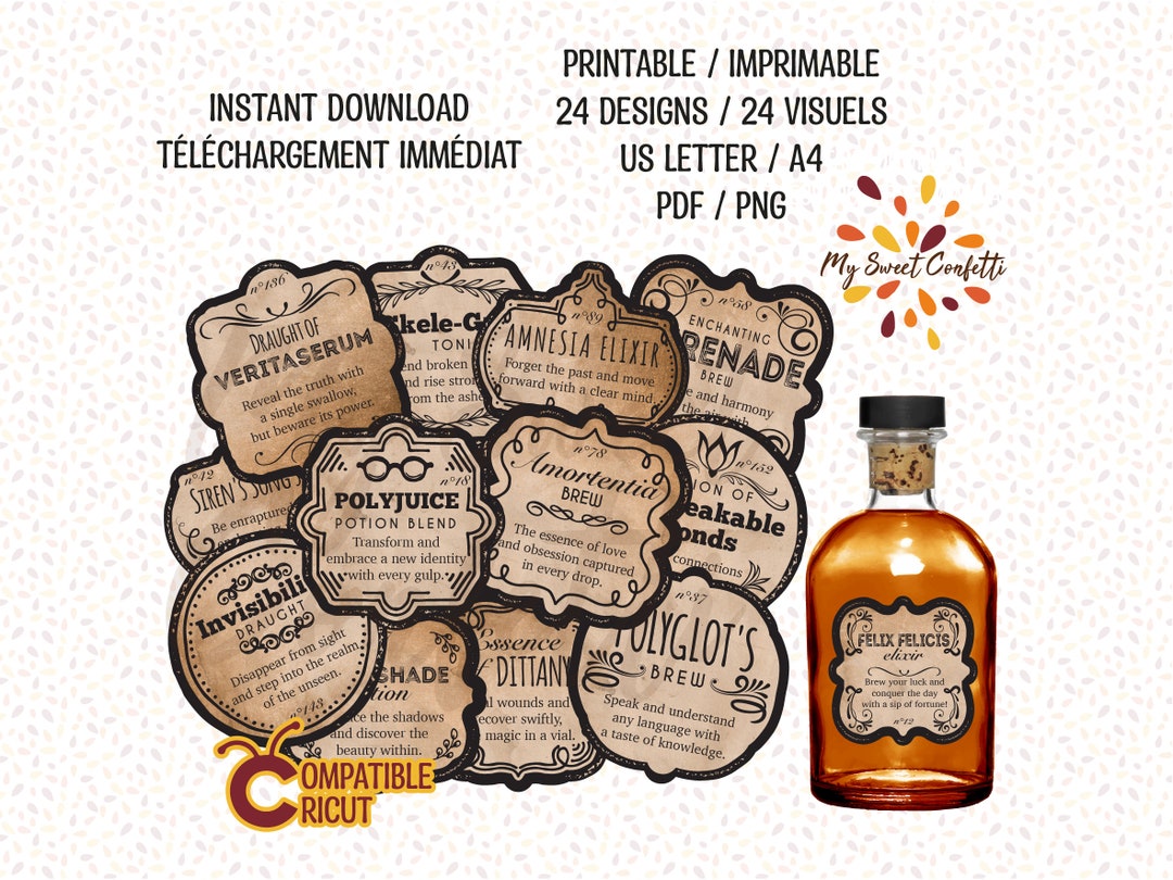 Magical Potions Labels | Printable Label | Digital File | Instructions ...