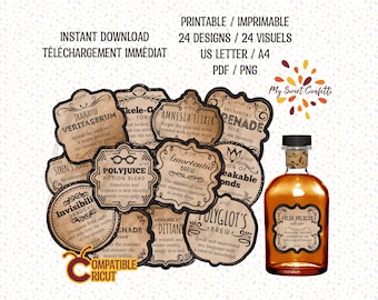 Magical Potions Labels | Printable label | Digital file | Instructions included | Instant download