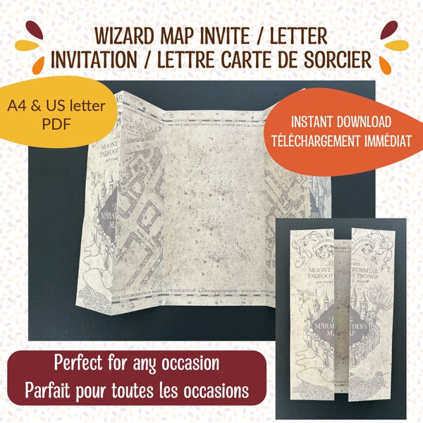 Invitation Lettre Carte Sorcier / Téléchargement immédiat / Fichier numérique / Anniversaire, mariage, baby shower, EVJF, baptême