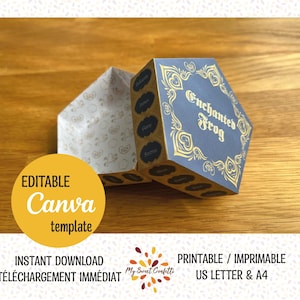 Boîte Sorcier Grenouille Enchantée personnalisable | Boîte imprimable | Fichier numérique | Instructions incluses | Téléchargement immédiat