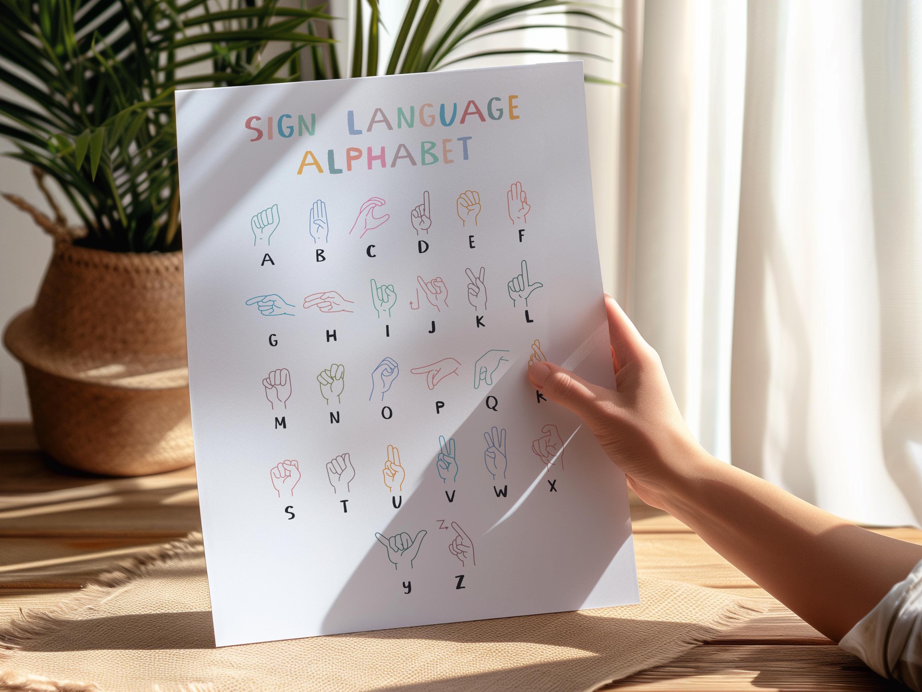 Sign Language Alphabet Poster | Printable Wall Art | Educational ...