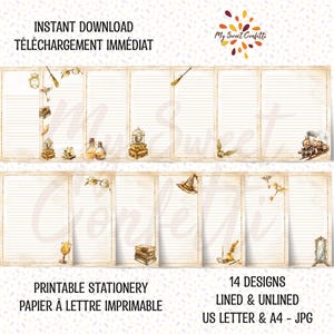 Wizard 14 Stationery Pack | Printable stationery | Enchanted digital letterhead, ideal for mystical invitations and enchanted correspondence
