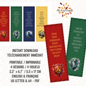 Wizard Crests Bookmarks | Mystical printable bookmark – Perfect gift for fantasy book lovers and magic enthusiasts