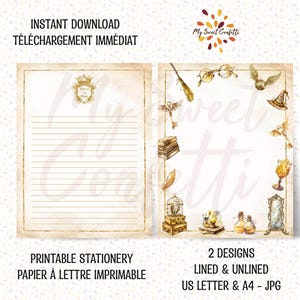 Papelería del mago | Papel mágico para escribir imprimible: perfecto para invitaciones y correspondencia encantada