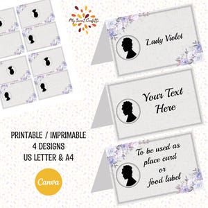 Marque-places Régence | Marque-place imprimable | Fichier numérique | Instructions incluses  | Téléchargement immédiat