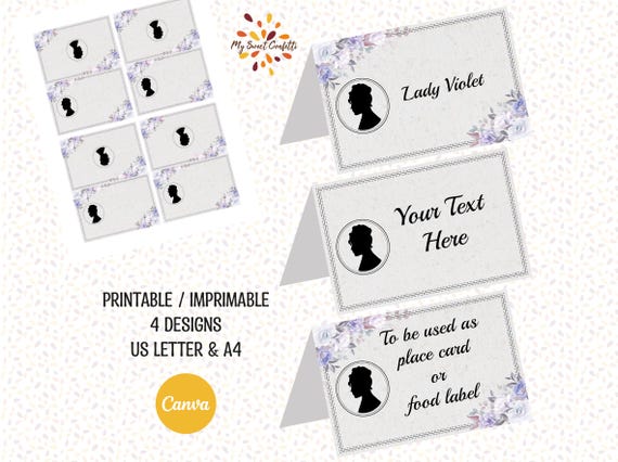Marque-places Régence | Marque-place imprimable | Fichier numérique | Instructions incluses  | Téléchargement immédiat