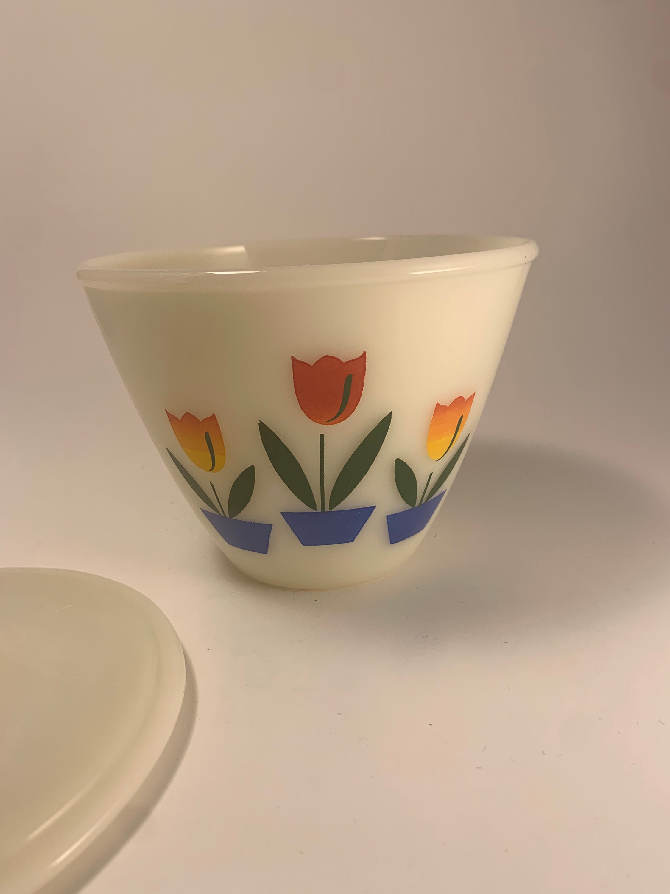 Vintage Fire King Oven Ware Glass Bowl or Grease Jar With Lid Etsy