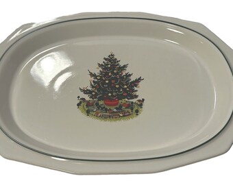 Vintage Pfaltzgraff CHRISTMAS HERITAGE 14" x 10.5" Oval Serving Dish Platter