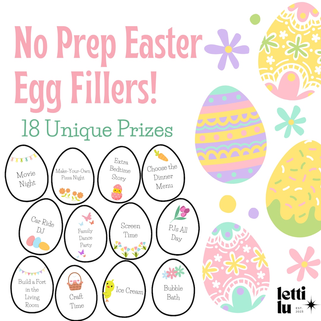 Printable Easter Egg Fillers Candy Alternative NO PREP Easter Printable Easter Egg Fillers Candy Alternative NO PREP Easter
