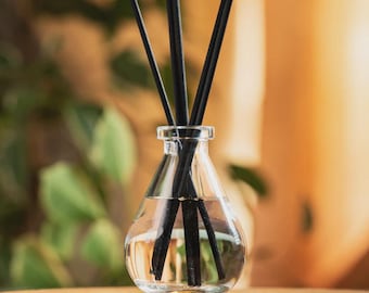 Scented Reed Diffuser with Black Fibre Reeds, 100ml Refills