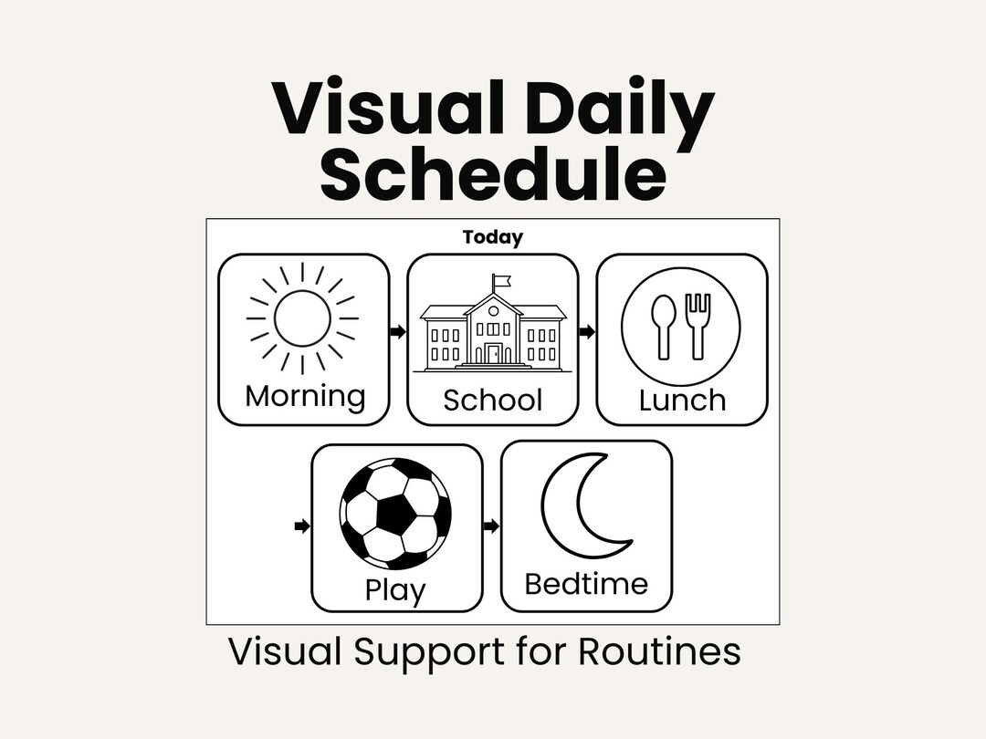 Visual Daily Schedule for ADHD & Autism Kids | Routine Cards Printable ...