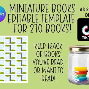 Miniature Books Editable Template, Canva Template, Mini Books for Jar / Shadow Box, Instant Download, Printable Template, Booktok