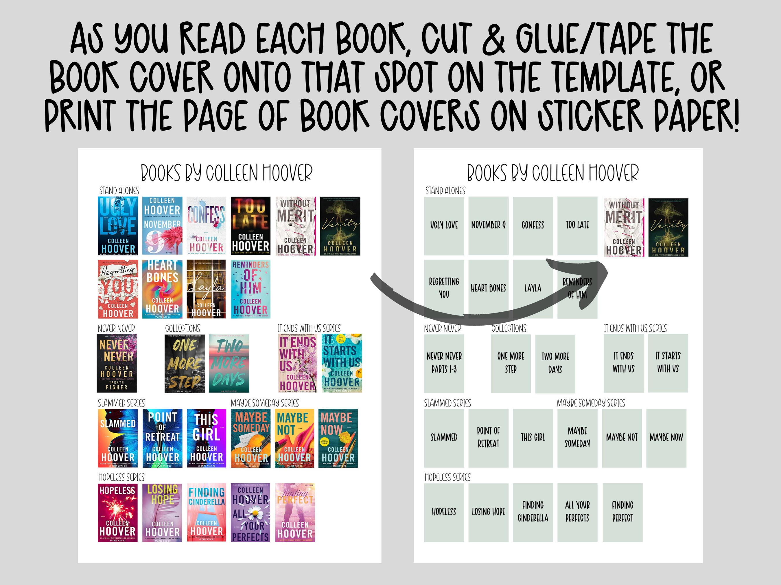 Colleen Hoover Book Checklist Printable