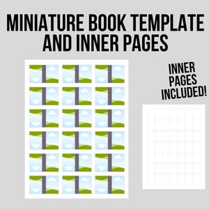 Editable Miniature Books Template Bundle, Inner Pages Included, Drag & Drop Covers, Print at Various Scales for Any Miniature Project