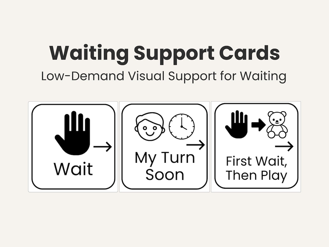 Waiting Visual Support Cards for Autism & ADHD Kids | Visual Waiting ...
