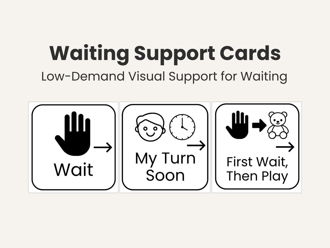 Waiting Visual Support Cards for Autism & ADHD Kids | Visual Waiting ...