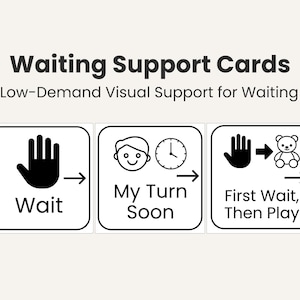 Visuella stödkort för väntan för barn med autism och ADHD | Visuell väntan och turtagning utskrivbara