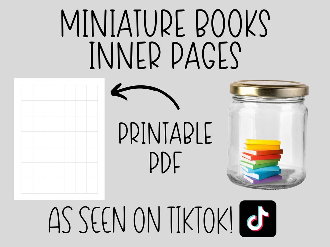 Miniature Books Inside Pages, Mini Books Inner Pages, Mini Size Book Pages,  Instant Download, Printable PDF, Booktok 