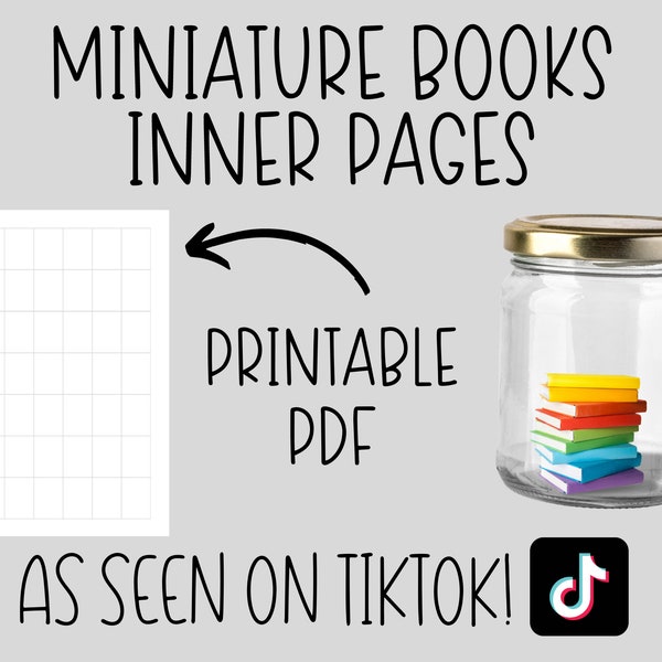 Pages intérieures de livres miniatures, Pages intérieures de mini-livres, Pages de livre miniatures, téléchargement immédiat, PDF imprimable, Booktok