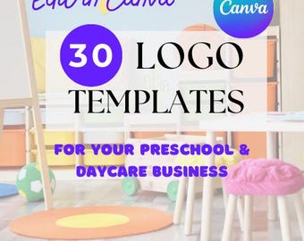 グルーヴィーな円形ロゴデザイン、編集可能なCanvaテンプレート（デジタルダウンロード）