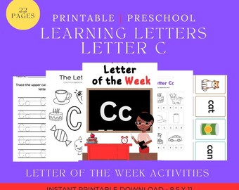 Letter C Preschool Workbook, Tracing Activity (PDF Pattern)