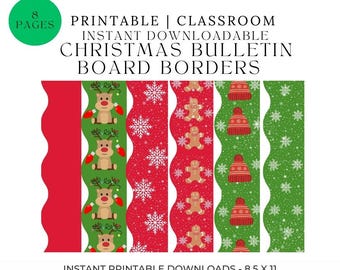 クリスマスの掲示板ボーダー、幼稚園の教室の装飾（デジタルダウンロード）