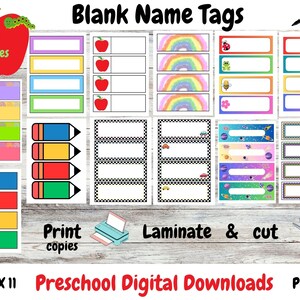 Preschool Printable Name Tags, Instant Downloads, Preschool Classroom ...
