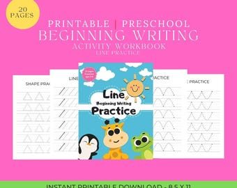 幼稚園児向け線画トレースワークブック、書き取り練習入門（PDFパターン）