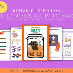 Halloween Counting Pages, Preschool, Halloween Counting Activities, Homeschool, Halloween themed, Toddler Activities, Halloween Printables