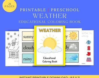 幼稚園児向け天気ぬり絵、教育用印刷物（PDF）