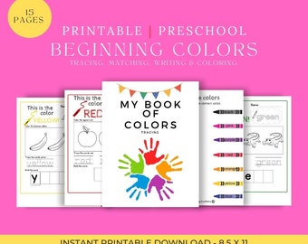 Preschool Colors Workbook, Learning Printable (PDF)